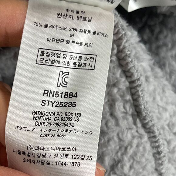 Patagonia Los Gatos Pullover Womens Medium Gray Fleece 1/4 Zip High Pile - Picture 9 of 14